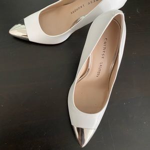 Chinese Laundry White Steel Toe Pumps Size 5.5
